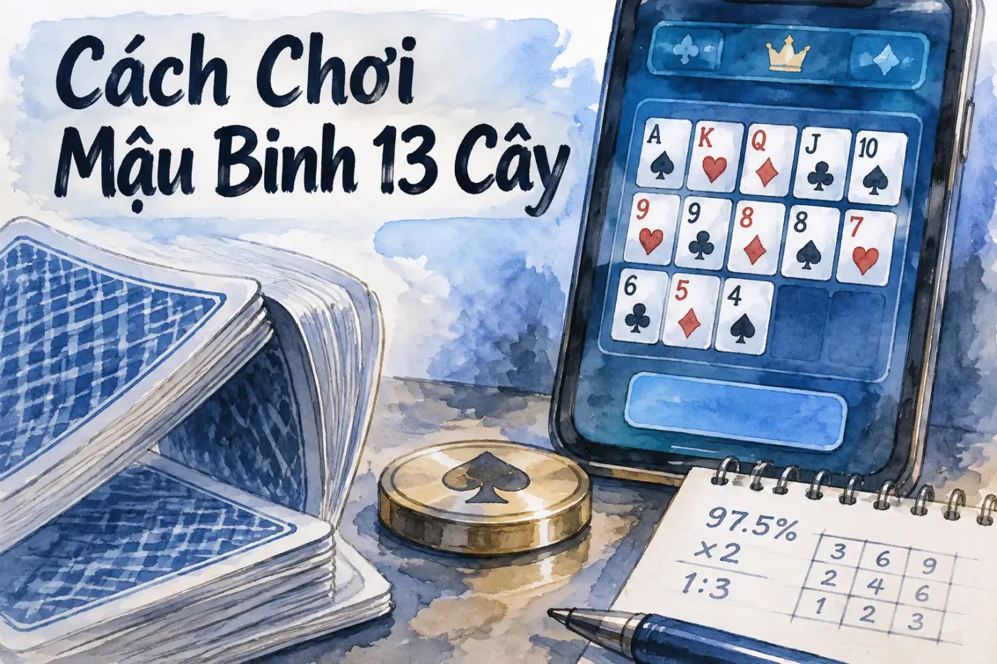 Mậu Binh là một trò chơi bài sử dụng bộ bài tây 52 lá - Cách Chơi Mậu Binh 13 Cây