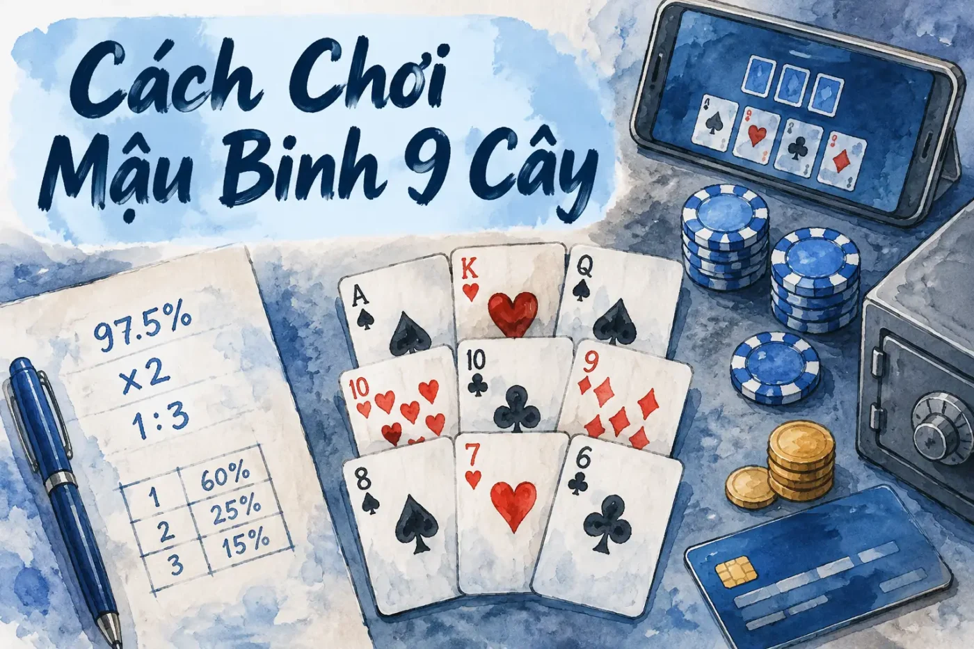 Mậu binh 9 cây là một trò chơi bài dành cho 2 đến 4 người chơi - Cách Chơi Mậu Binh 9 Cây