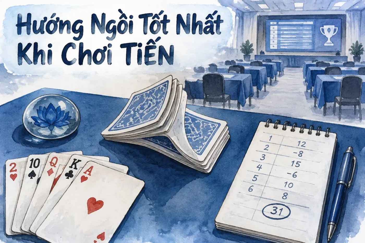 Hướng ngồi tốt nhất khi chơi tiến lên đếm lá theo năm sinh?